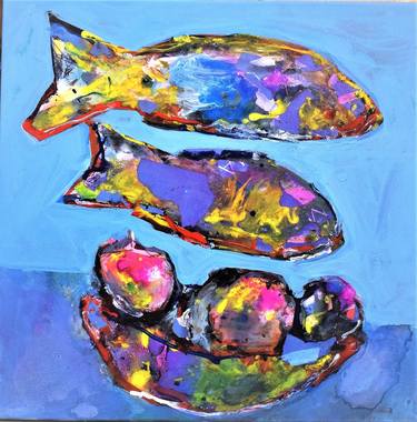 Print of Expressionism Fish Paintings by Andreas Giannoutsos