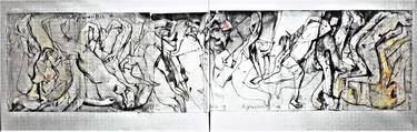 Original Expressionism Body Drawings by Andreas Giannoutsos