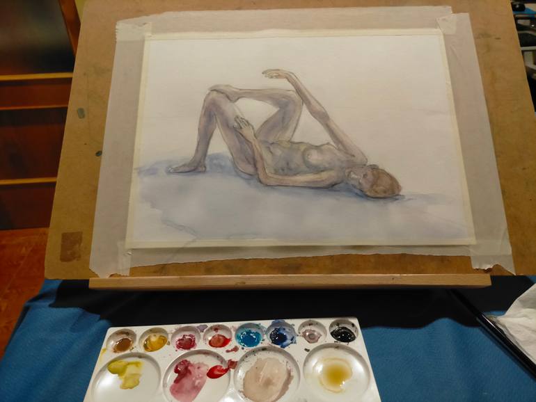 Original Expressionism Nude Painting by Oliver Plehn