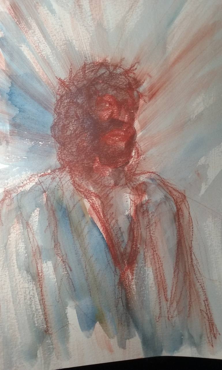 Original Expressionism People Drawing by Oliver Plehn