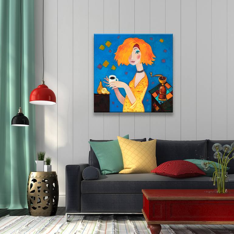 Original Art Deco People Painting by Yelena  Sidorova