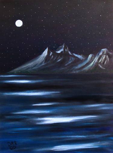 The Tetons in Moonlight (Jackson Lake) thumb