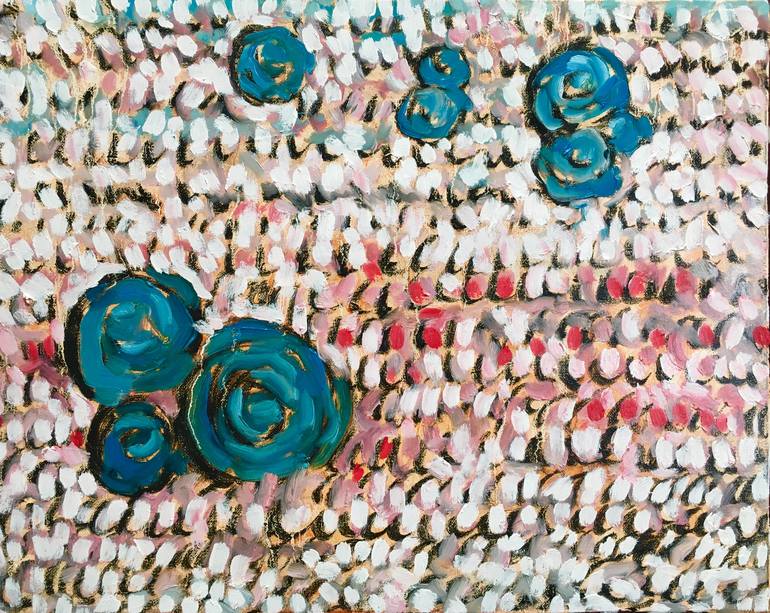 Blue Roses Painting by M Davitaia | Saatchi Art
