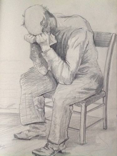 Original Figurative People Drawings by Adam Engle