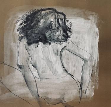 Original Figurative Women Drawings by renee lee smith