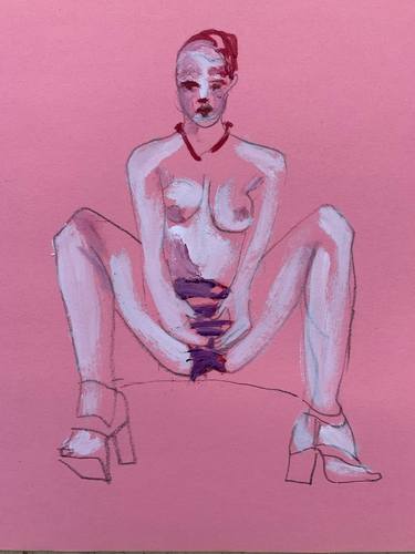 Print of Figurative Nude Paintings by renee lee smith