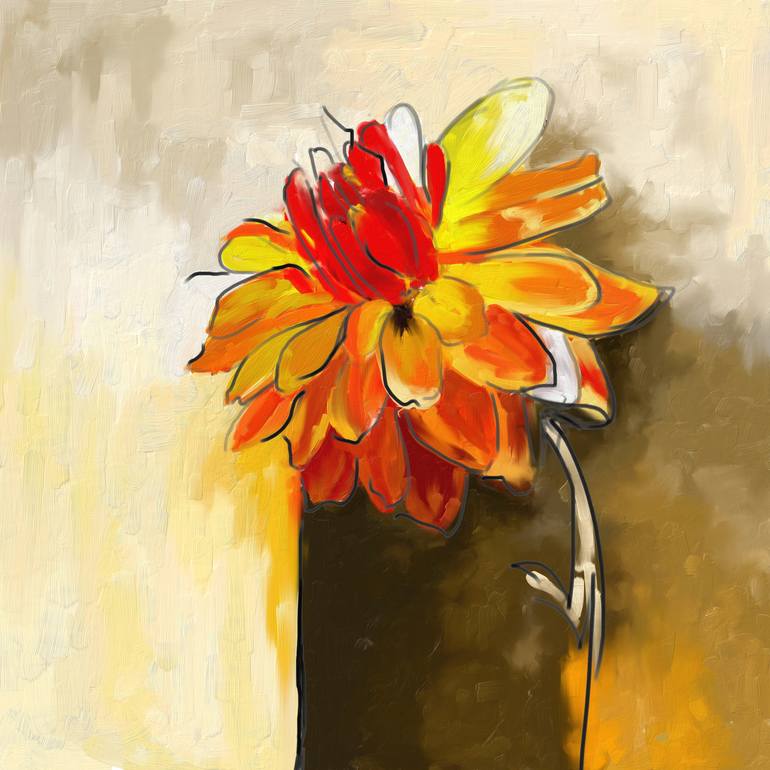 Dahlia 398 I Painting by Corporate Art Task Force | Saatchi Art
