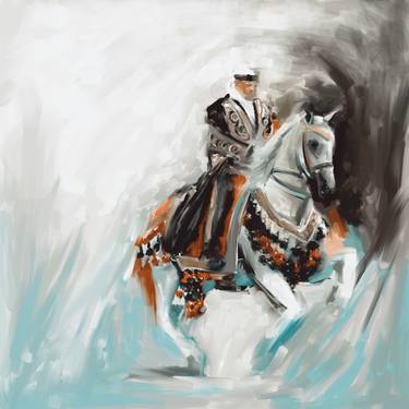 Print of Impressionism Horse Paintings by Corporate Art Task Force