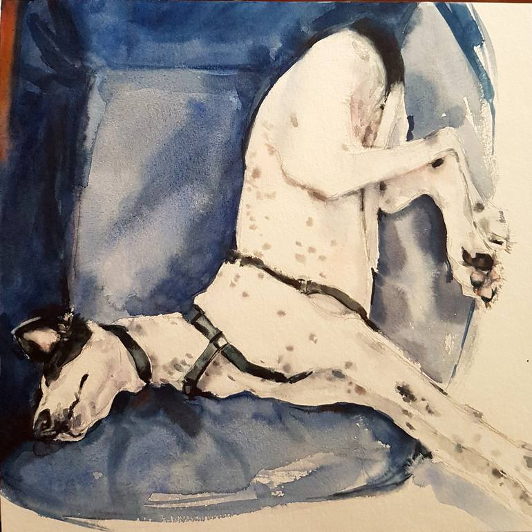 sleeping dog painting