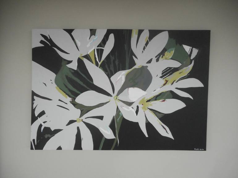 Original Abstract Expressionism Floral Painting by Bruce Burt