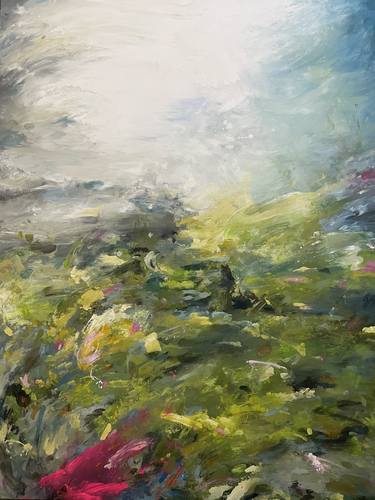 Original Abstract Expressionism Landscape Painting by Sidra Asim