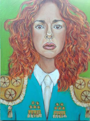 Original Abstract Expressionism Women Painting by Tessie Santiago