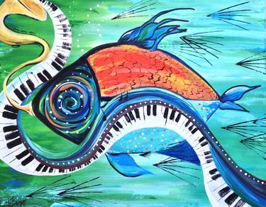 Original Abstract Music Painting by Christi Barrett