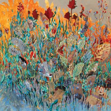 Print of Abstract Garden Collage by LeeAnn Brook