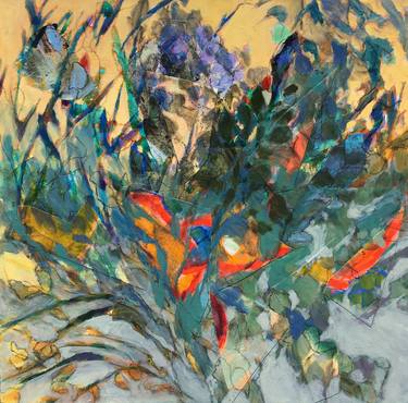 Print of Abstract Floral Collage by LeeAnn Brook