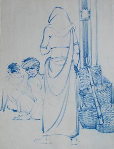 Print of Figurative People Drawings by Qaiser Shahbaz