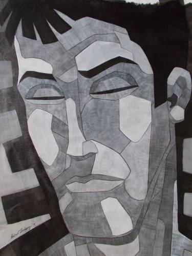 Print of Abstract People Paintings by Qaiser Shahbaz