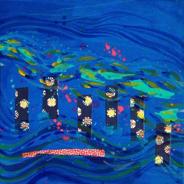 Original Expressionism Abstract Collage by Tomomi Maruyama