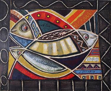 Print of Abstract Fish Paintings by Desislava Anakieva