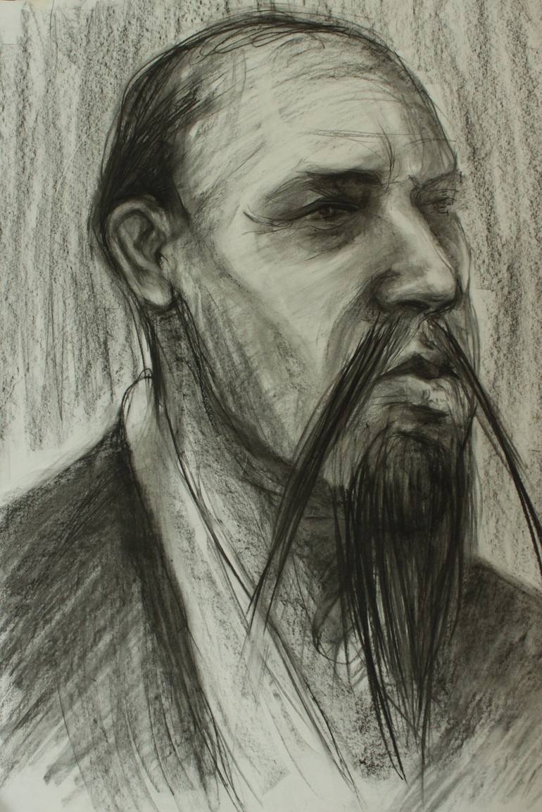 ''Chinese Man'' Drawing by Yiğit Özboran | Saatchi Art