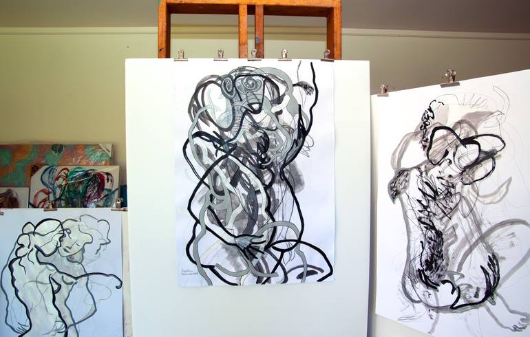 Original Abstract Expressionism Abstract Painting by Josephine Window