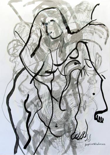Original Abstract Expressionism Abstract Drawing by Josephine Window