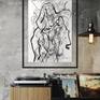 Ink Brush Drawing 13. Artwork in home interior 2