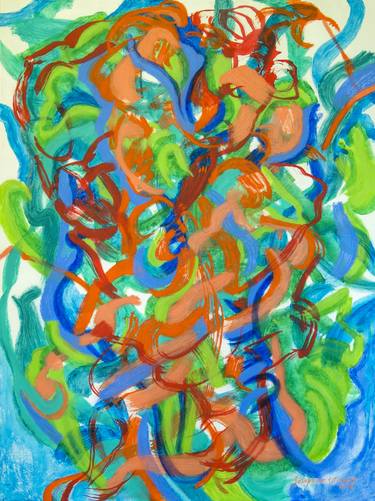 Rhythms #2 - Blue, Orange - Red, Green thumb