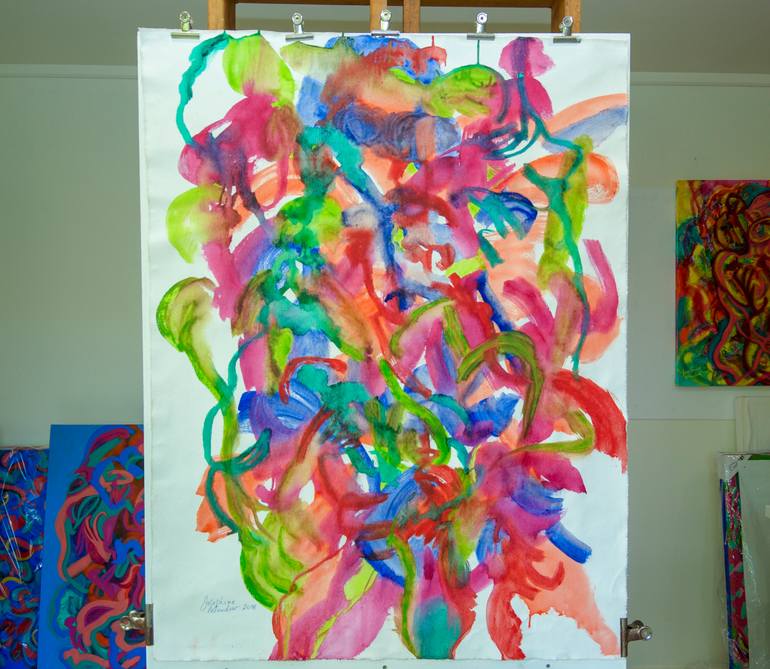 Original Abstract Expressionism Abstract Painting by Josephine Window