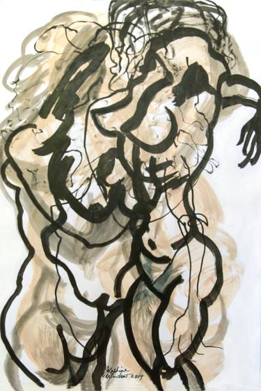 Print of Abstract Expressionism Erotic Drawings by Josephine Window