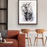 Ink Brush Drawing 4. Artwork displayed in a home interior 1.
