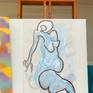 Ink Brush Drawing 9 Artwork on the studio easel