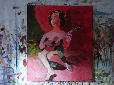 Saatchi Art Artist ofir dor; Paintings, “Woman Playing the Guitar” #art