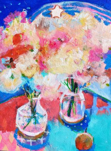 Original Abstract Floral Paintings by Kerry Swan