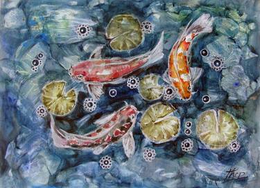 Print of Realism Fish Paintings by Thep Theparuk