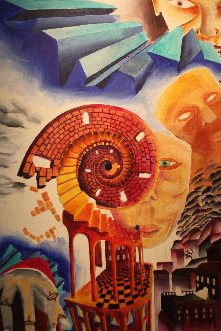 Original Surrealism Outer Space Painting by Adomas Storpirstis
