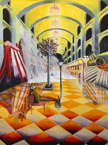 Print of Surrealism Train Paintings by Adomas Storpirstis