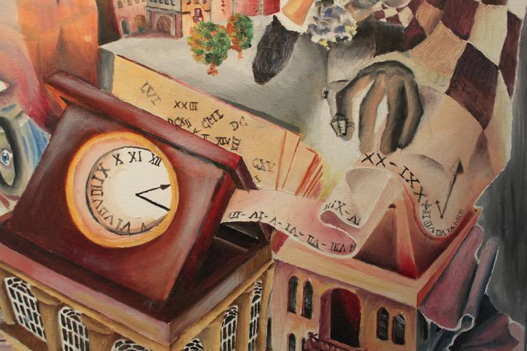 Original Surrealism Time Painting by Adomas Storpirstis