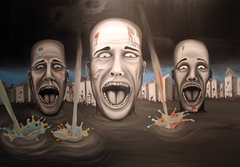 Original Surrealism Fantasy Painting by Adomas Storpirstis