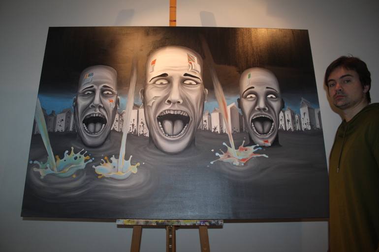 Original Surrealism Fantasy Painting by Adomas Storpirstis