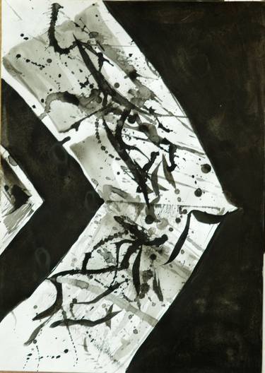 Original Abstract Calligraphy Drawings by Richard Rutner