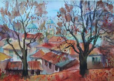 autumn in the town of Elena thumb