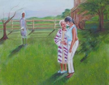 Original Folk Family Paintings by Cyril Harris