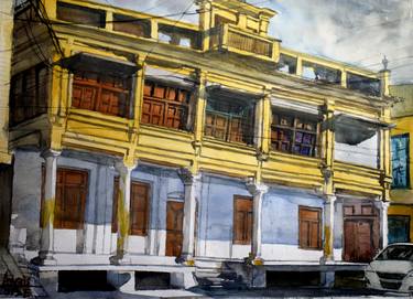 Original Art Deco Architecture Paintings by Shakeel Mirza