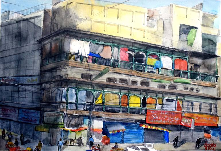 Original Architecture Painting by Shakeel Mirza