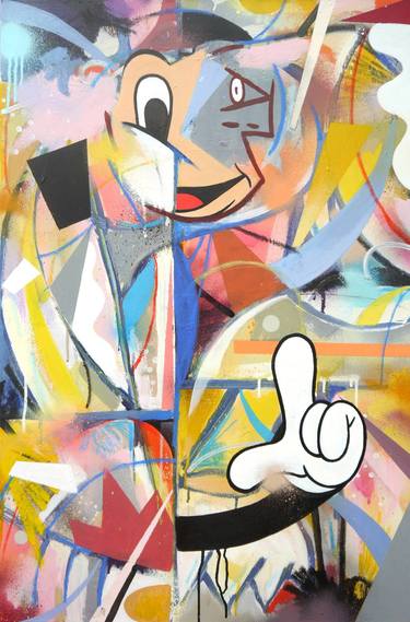 Original Abstract Expressionism Cartoon Paintings by Martin Gerstenberger