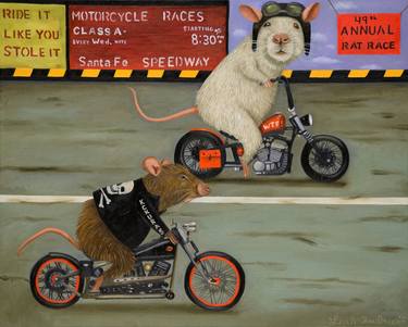 Print of Figurative Motorcycle Paintings by Leah Saulnier