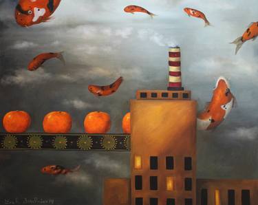 Original Surrealism Fish Paintings by Leah Saulnier
