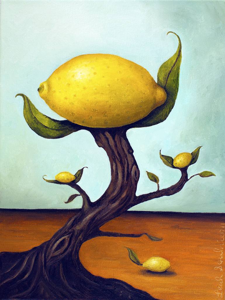 Painted Lemon Tree 16 x 20 Canvas Wall Art