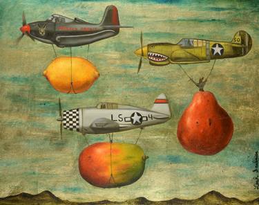 Print of Fine Art Airplane Paintings by Leah Saulnier